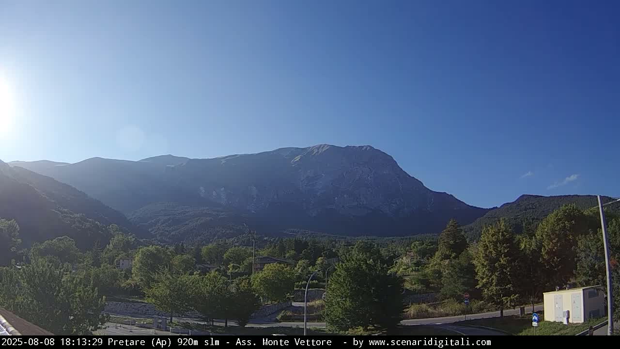 Monte Vettore Mount Panaromic from Pretare Live Cam - Ascoli Piceno, Marche, Italy