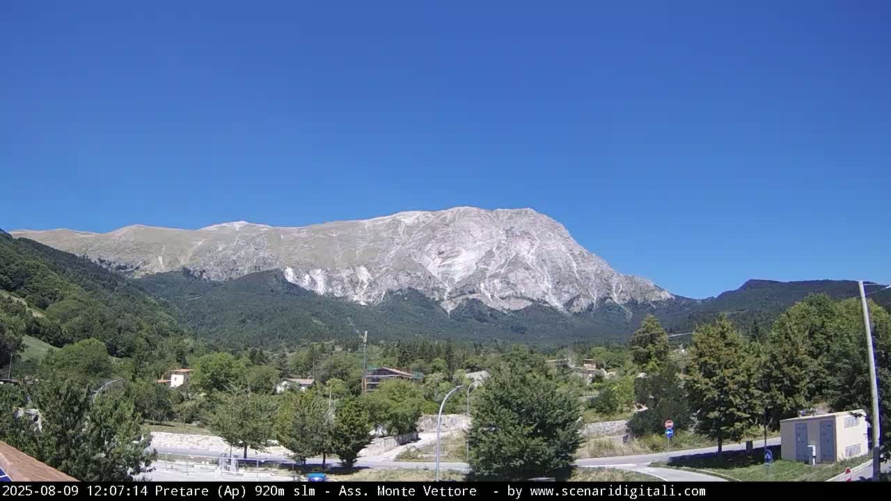 Monte Vettore Mount Panaromic from Pretare Live Cam - Ascoli Piceno, Marche, Italy