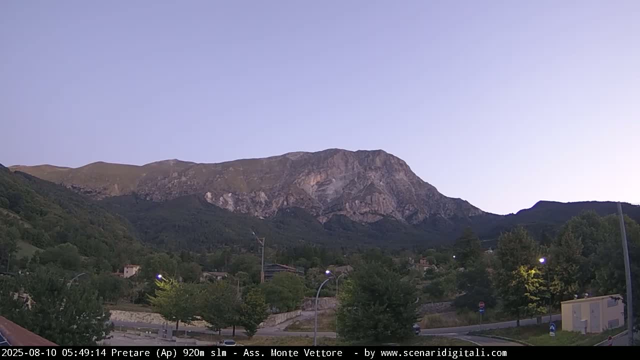 Monte Vettore Mount Panaromic from Pretare Live Cam - Ascoli Piceno, Marche, Italy