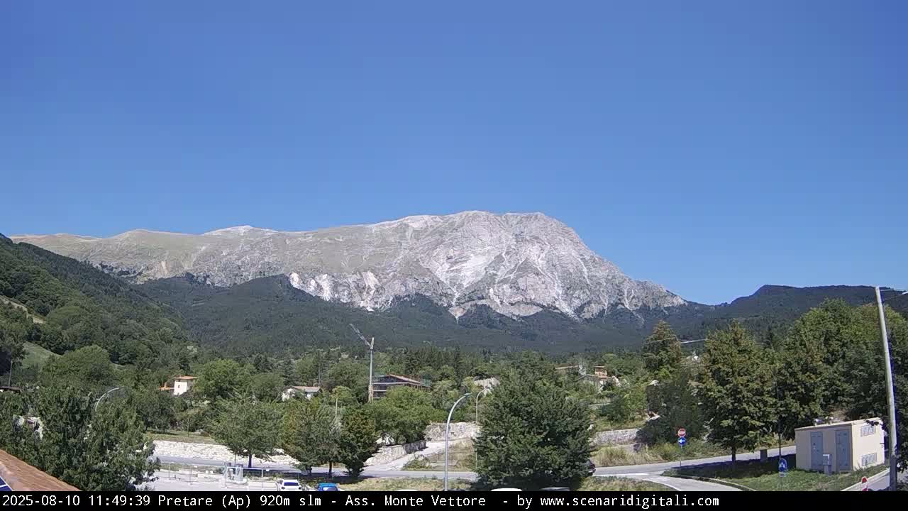 Monte Vettore Mount Panaromic from Pretare Live Cam - Ascoli Piceno, Marche, Italy