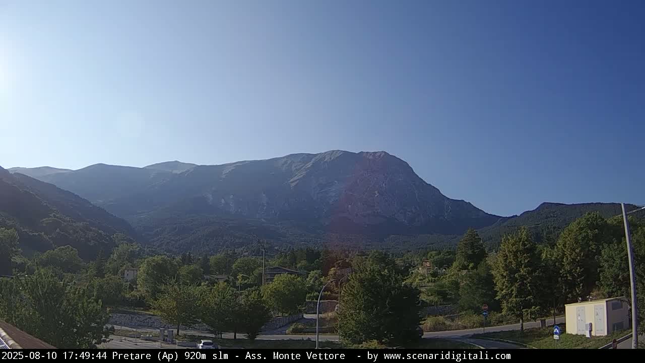 Monte Vettore Mount Panaromic from Pretare Live Cam - Ascoli Piceno, Marche, Italy