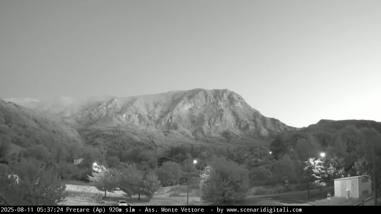 Monte Vettore Mount Panaromic from Pretare Live Cam - Ascoli Piceno, Marche, Italy