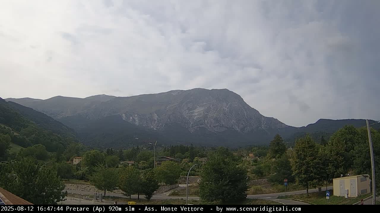 Monte Vettore Mount Panaromic from Pretare Live Cam - Ascoli Piceno, Marche, Italy