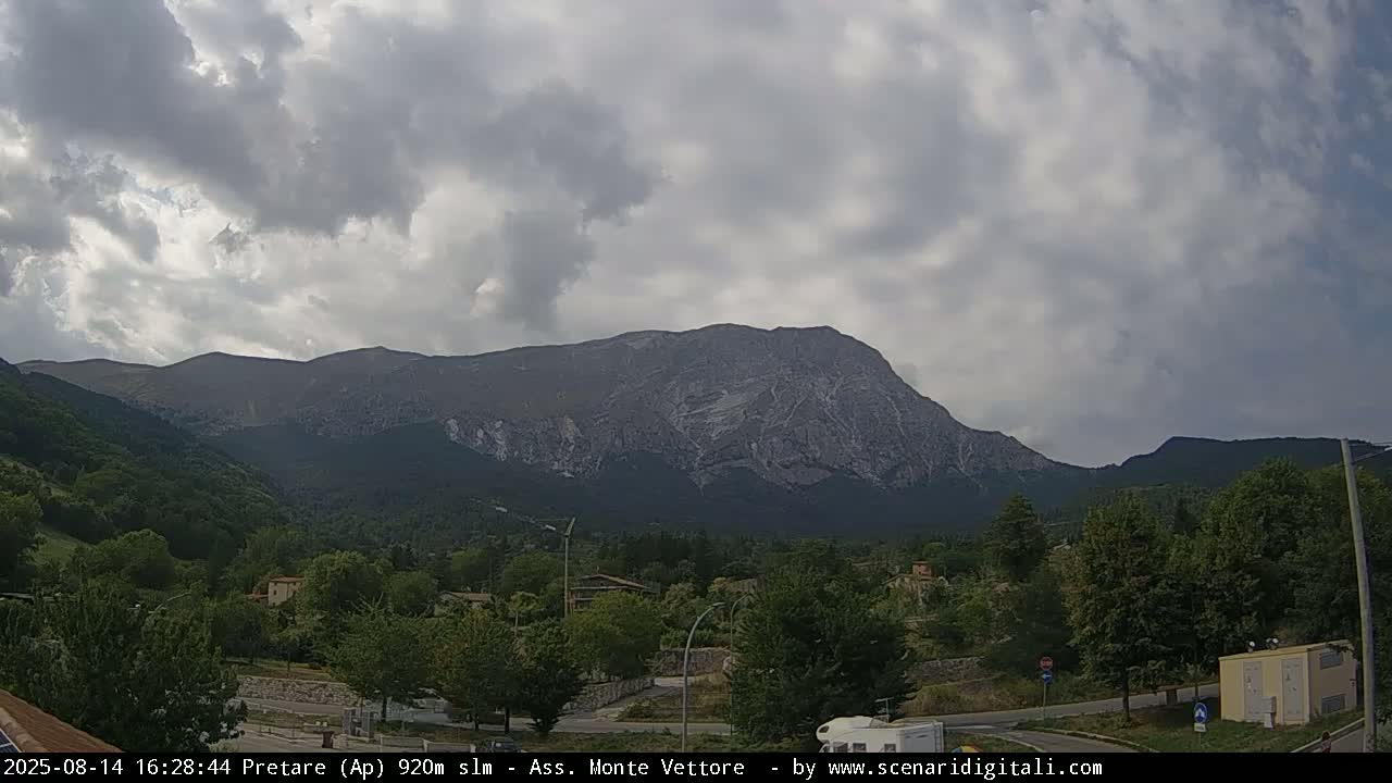 Monte Vettore Mount Panaromic from Pretare Live Cam - Ascoli Piceno, Marche, Italy