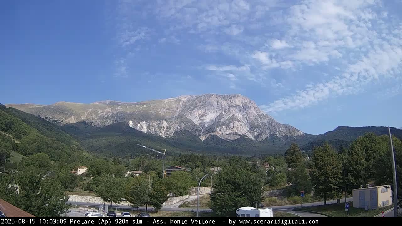 Monte Vettore Mount Panaromic from Pretare Live Cam - Ascoli Piceno, Marche, Italy