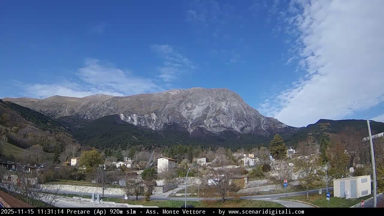 Monte Vettore Mount Panaromic from Pretare Live Cam - Ascoli Piceno, Marche, Italy