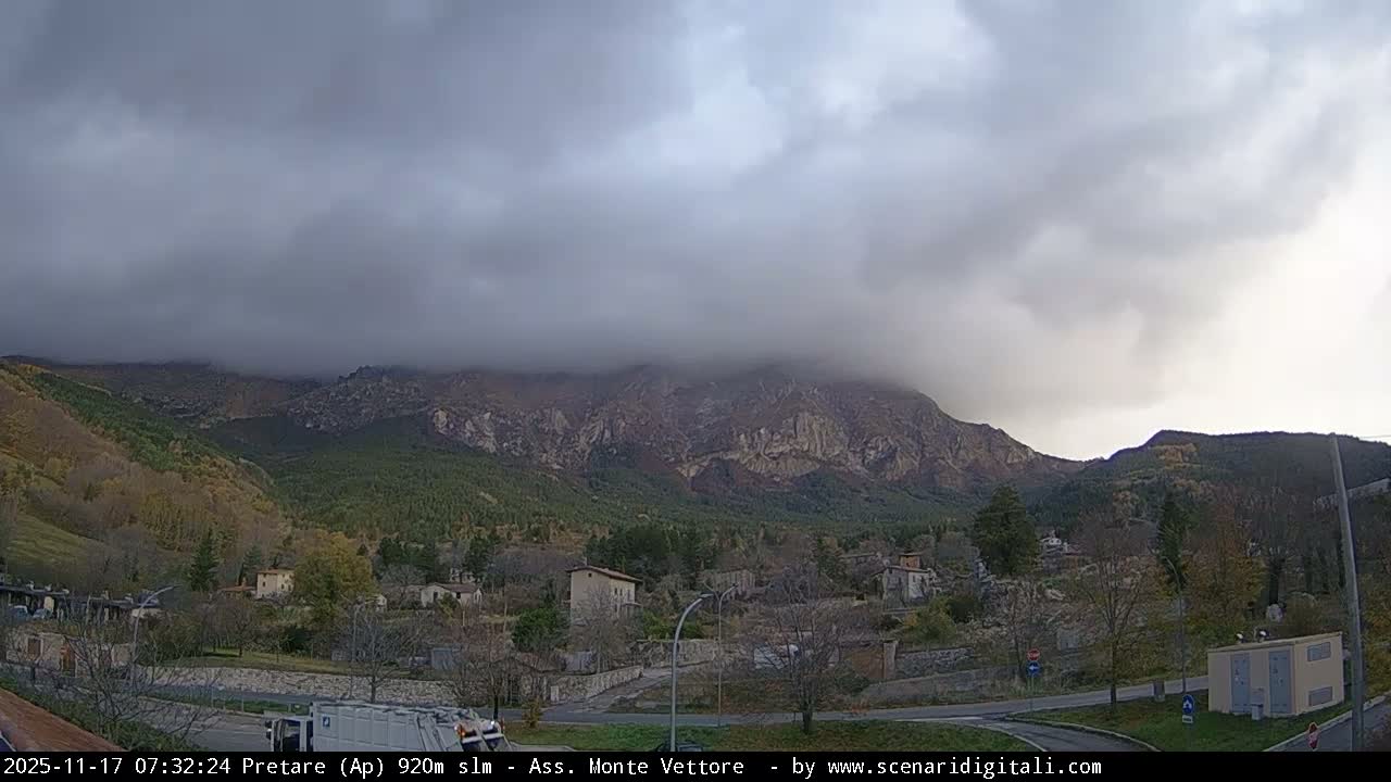 Monte Vettore Mount Panaromic from Pretare Live Cam - Ascoli Piceno, Marche, Italy