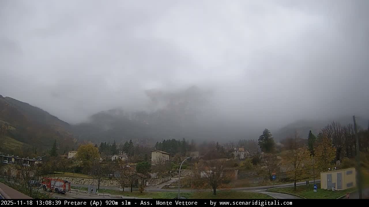 Monte Vettore Mount Panaromic from Pretare Live Cam - Ascoli Piceno, Marche, Italy
