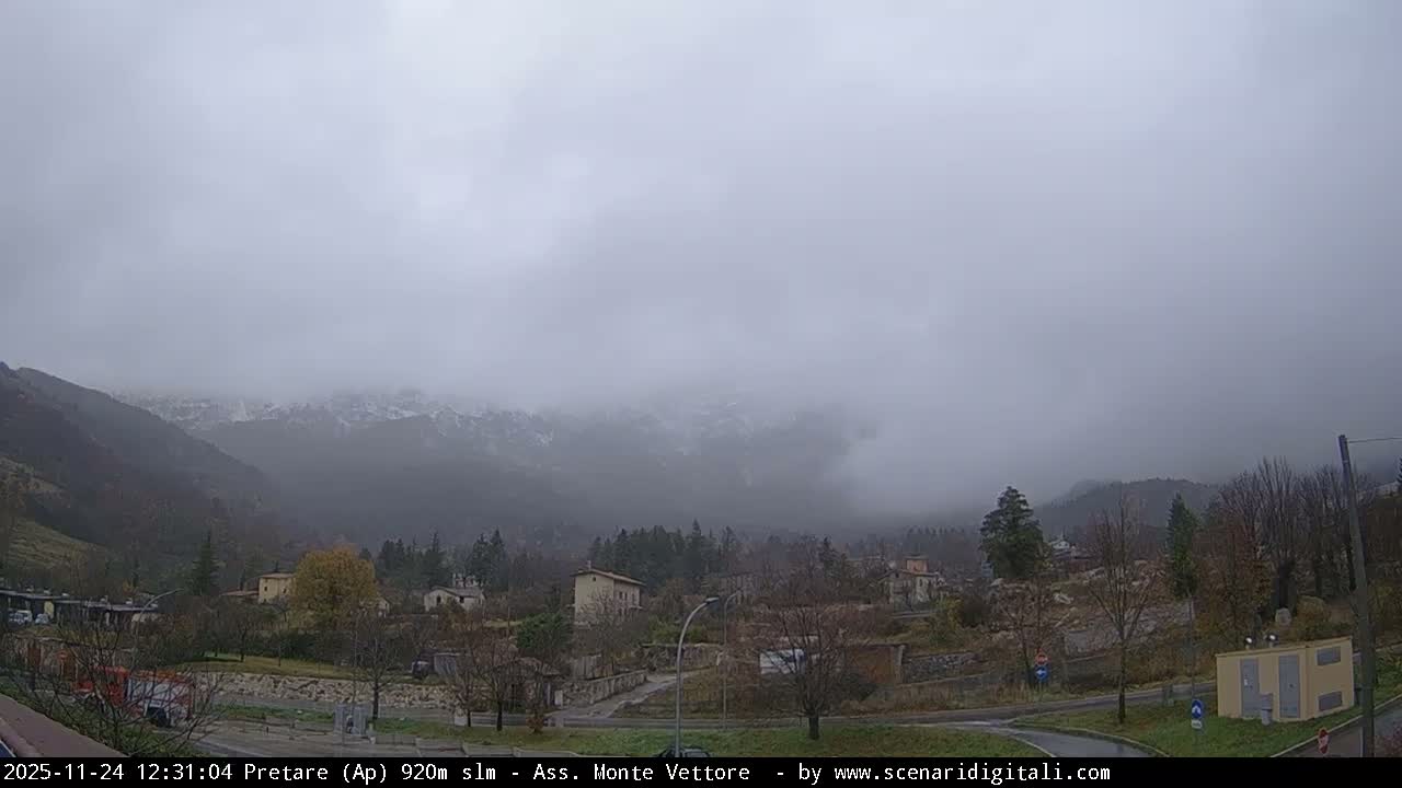 Monte Vettore Mount Panaromic from Pretare Live Cam - Ascoli Piceno, Marche, Italy