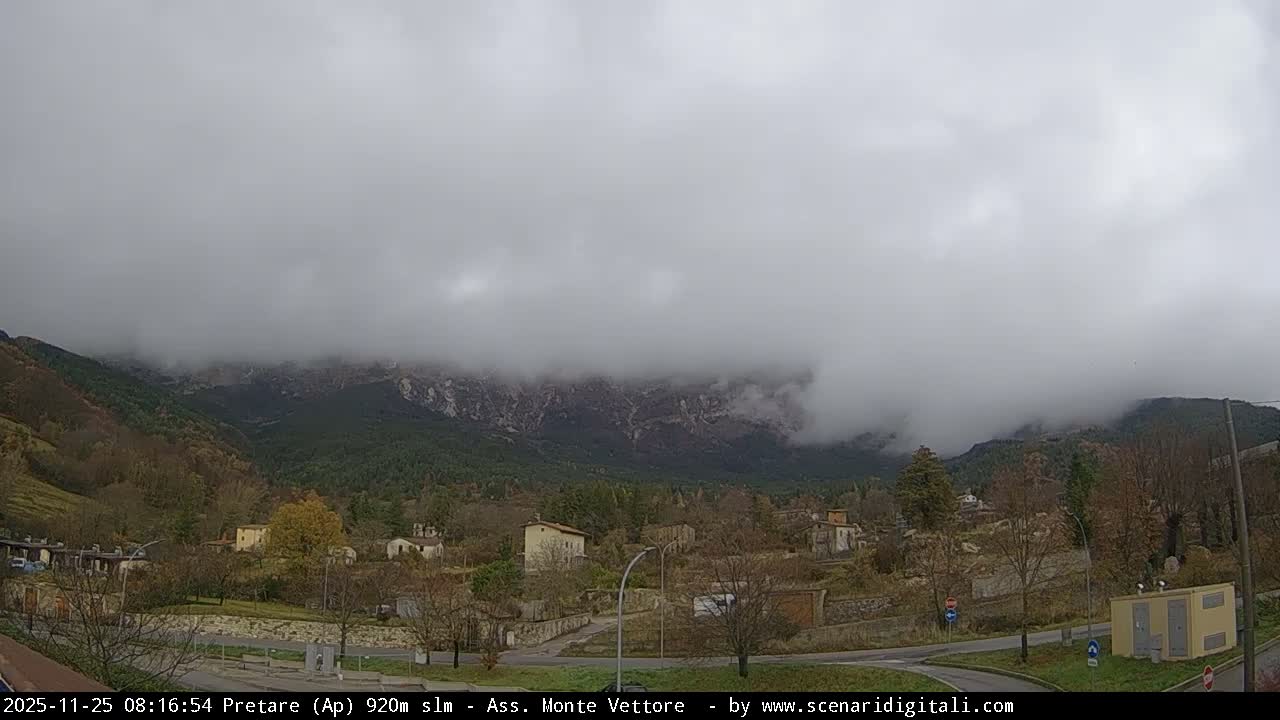 Monte Vettore Mount Panaromic from Pretare Live Cam - Ascoli Piceno, Marche, Italy