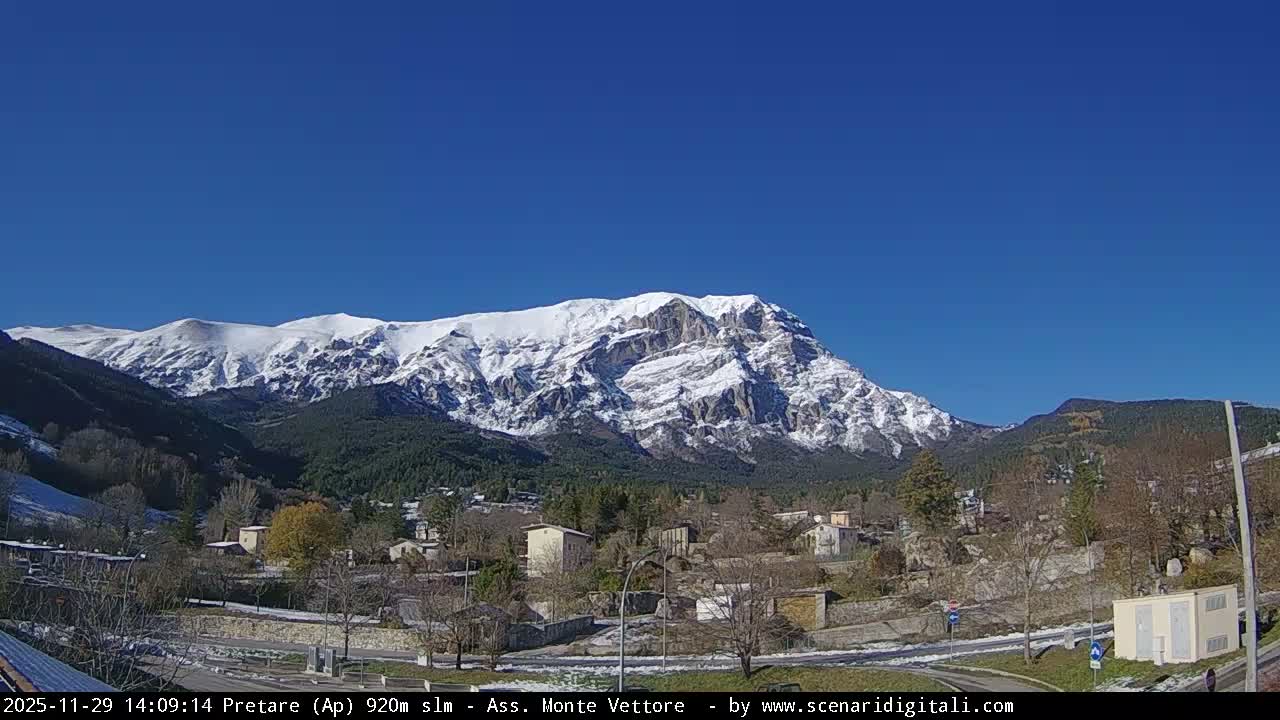 Monte Vettore Mount Panaromic from Pretare Live Cam - Ascoli Piceno, Marche, Italy