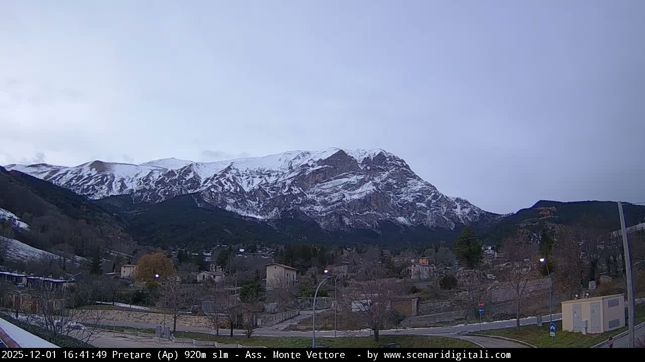 Monte Vettore Mount Panaromic from Pretare Live Cam - Ascoli Piceno, Marche, Italy