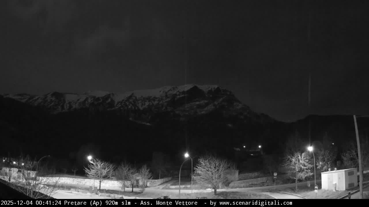 Monte Vettore Mount Panaromic from Pretare Live Cam - Ascoli Piceno, Marche, Italy