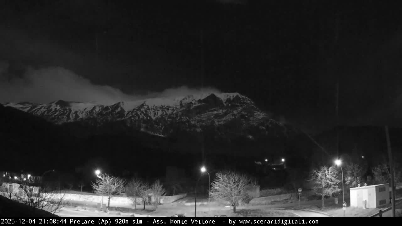 Monte Vettore Mount Panaromic from Pretare Live Cam - Ascoli Piceno, Marche, Italy