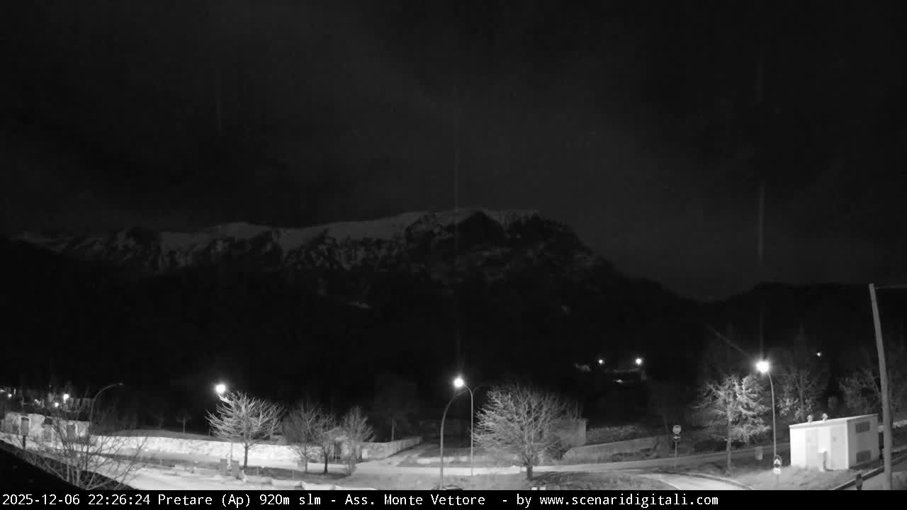 Monte Vettore Mount Panaromic from Pretare Live Cam - Ascoli Piceno, Marche, Italy