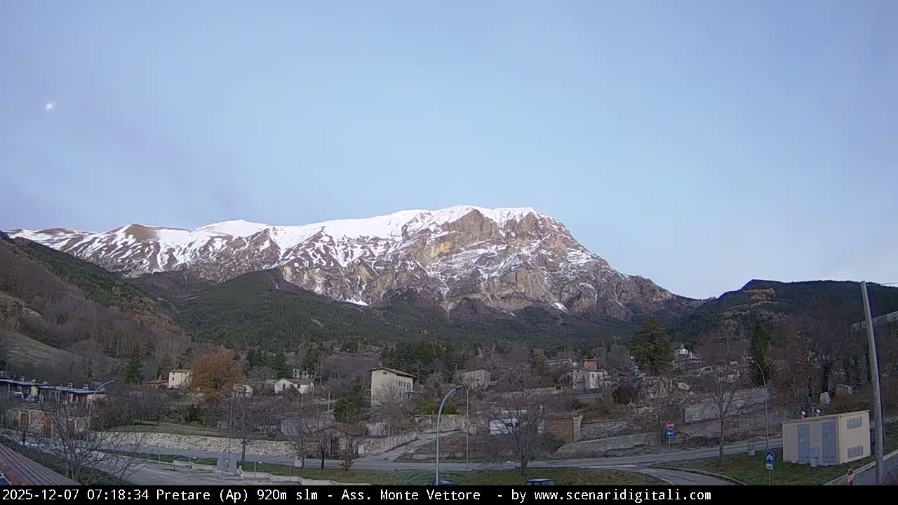 Monte Vettore Mount Panaromic from Pretare Live Cam - Ascoli Piceno, Marche, Italy