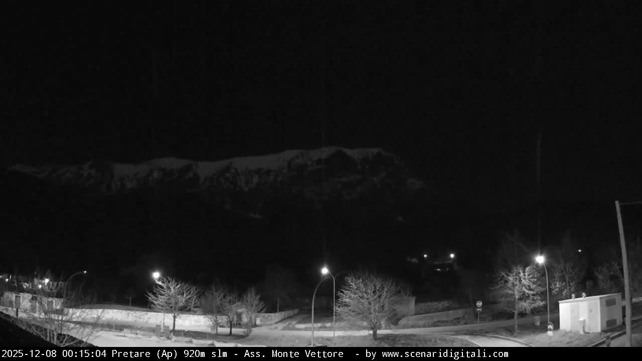 Monte Vettore Mount Panaromic from Pretare Live Cam - Ascoli Piceno, Marche, Italy