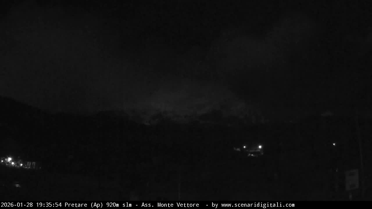 Monte Vettore Mount Panaromic from Pretare Live Cam - Ascoli Piceno, Marche, Italy