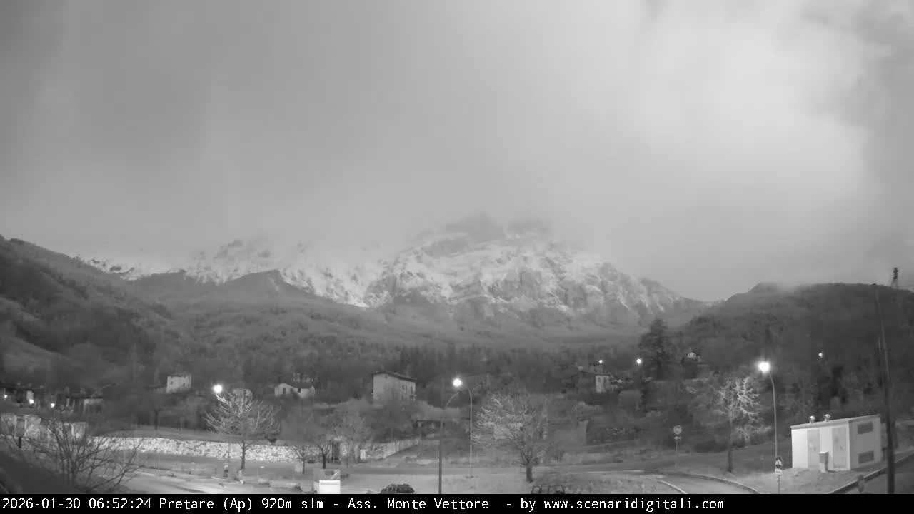 Monte Vettore Mount Panaromic from Pretare Live Cam - Ascoli Piceno, Marche, Italy