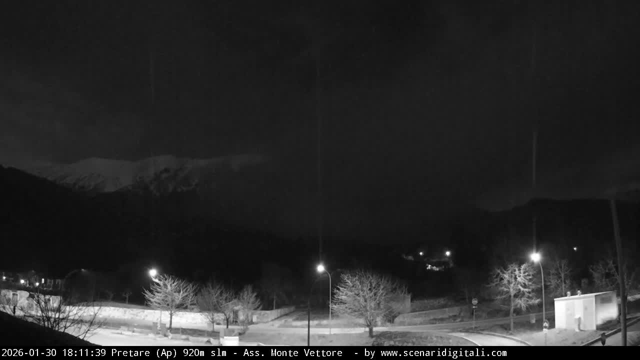 Monte Vettore Mount Panaromic from Pretare Live Cam - Ascoli Piceno, Marche, Italy