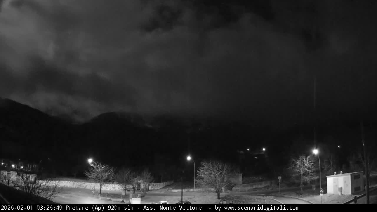 Monte Vettore Mount Panaromic from Pretare Live Cam - Ascoli Piceno, Marche, Italy