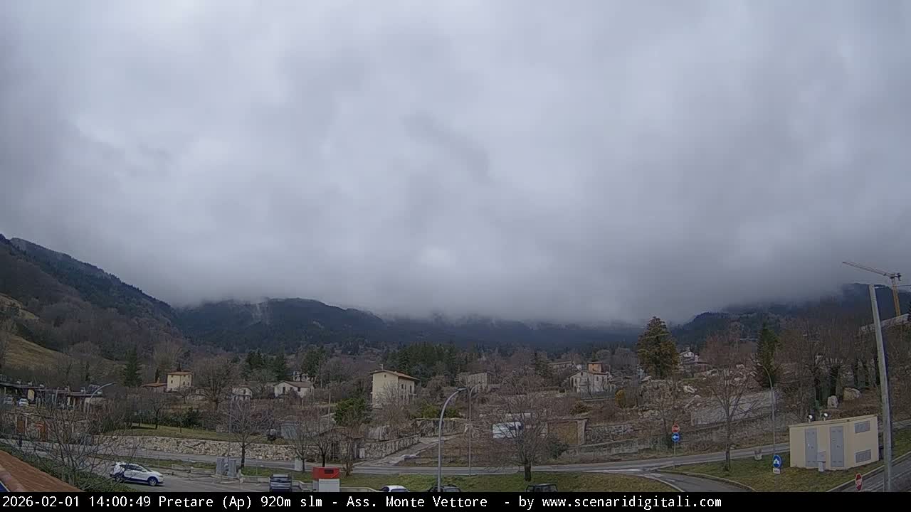 Monte Vettore Mount Panaromic from Pretare Live Cam - Ascoli Piceno, Marche, Italy