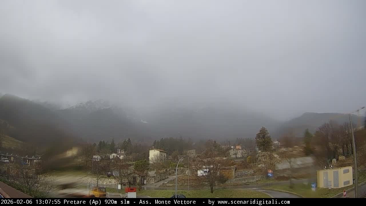 Monte Vettore Mount Panaromic from Pretare Live Cam - Ascoli Piceno, Marche, Italy