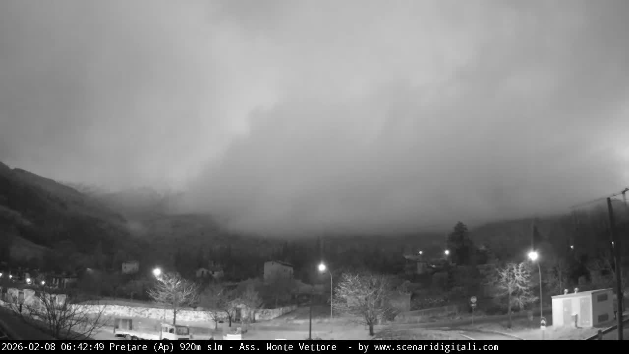 Monte Vettore Mount Panaromic from Pretare Live Cam - Ascoli Piceno, Marche, Italy
