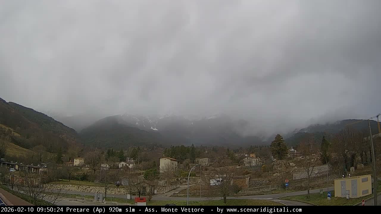 Monte Vettore Mount Panaromic from Pretare Live Cam - Ascoli Piceno, Marche, Italy