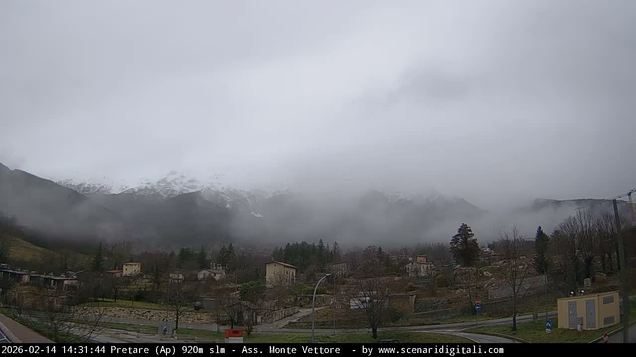 Monte Vettore Mount Panaromic from Pretare Live Cam - Ascoli Piceno, Marche, Italy