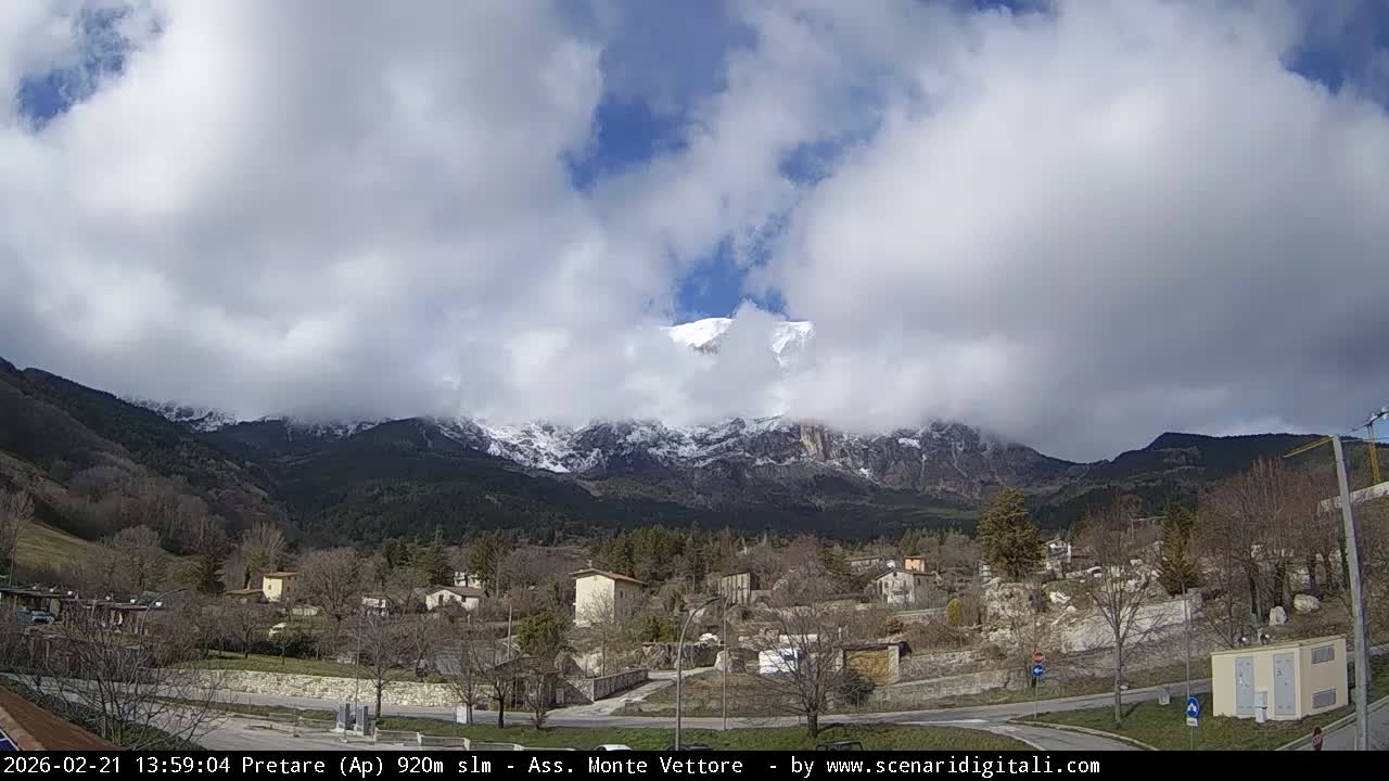 Monte Vettore Mount Panaromic from Pretare Live Cam - Ascoli Piceno, Marche, Italy