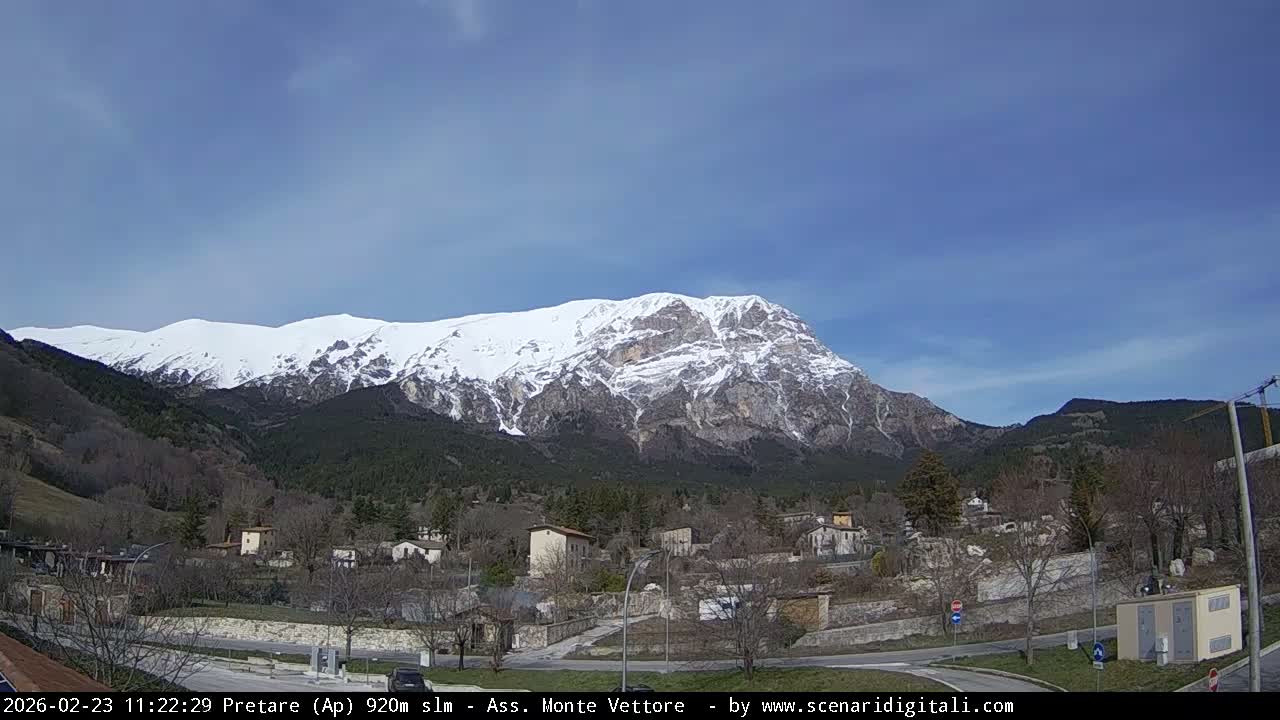 Monte Vettore Mount Panaromic from Pretare Live Cam - Ascoli Piceno, Marche, Italy