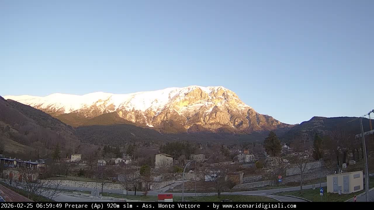 Monte Vettore Mount Panaromic from Pretare Live Cam - Ascoli Piceno, Marche, Italy