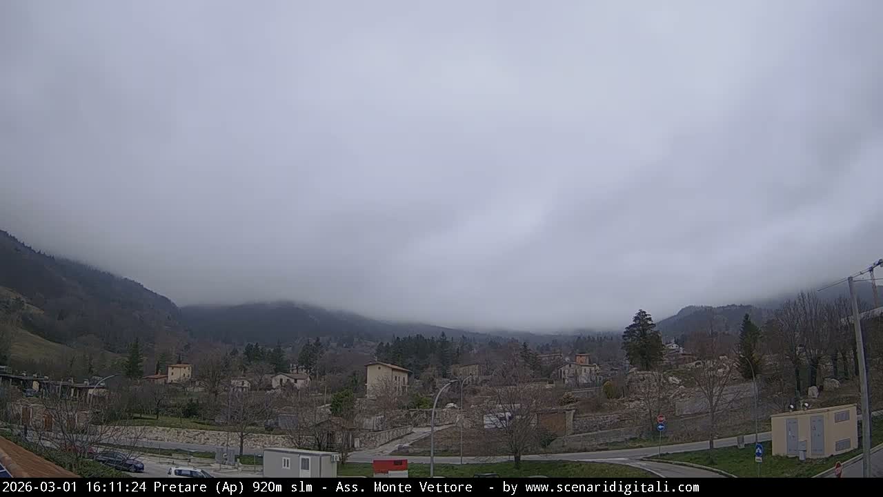 Monte Vettore Mount Panaromic from Pretare Live Cam - Ascoli Piceno, Marche, Italy