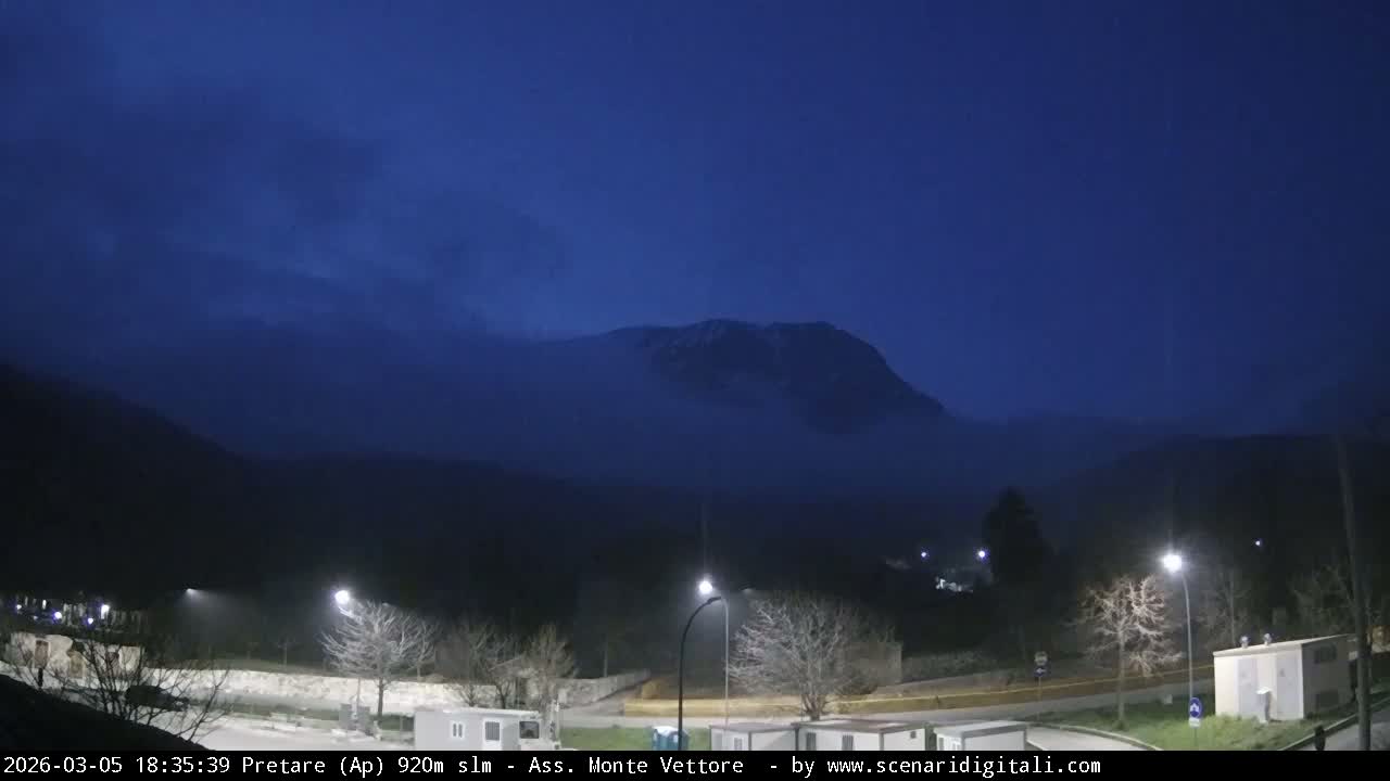 Monte Vettore Mount Panaromic from Pretare Live Cam - Ascoli Piceno, Marche, Italy