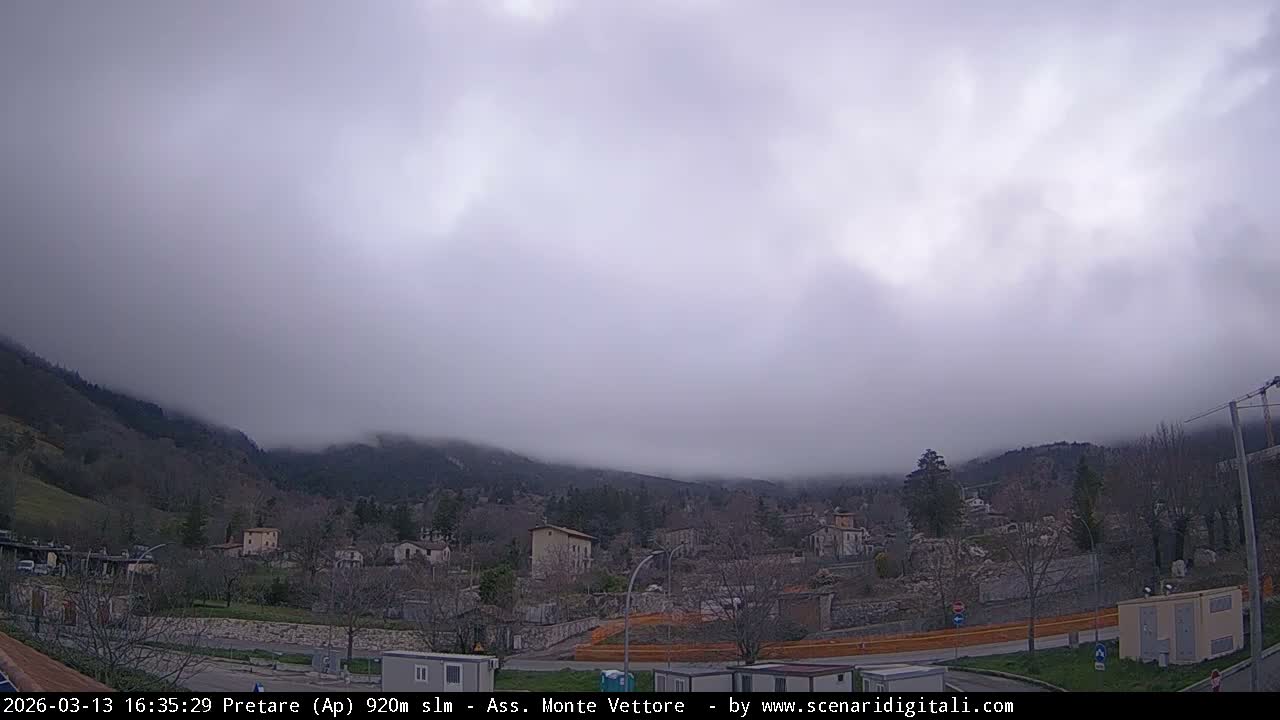 Monte Vettore Mount Panaromic from Pretare Live Cam - Ascoli Piceno, Marche, Italy