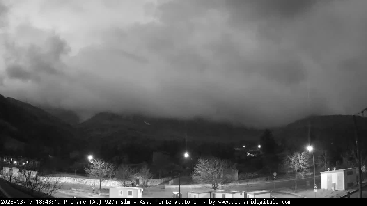 Monte Vettore Mount Panaromic from Pretare Live Cam - Ascoli Piceno, Marche, Italy