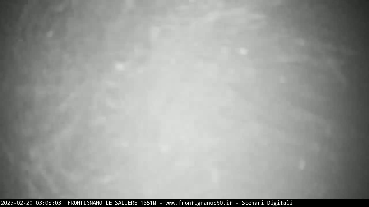A blurry, grayscale image shows an overcast sky.
