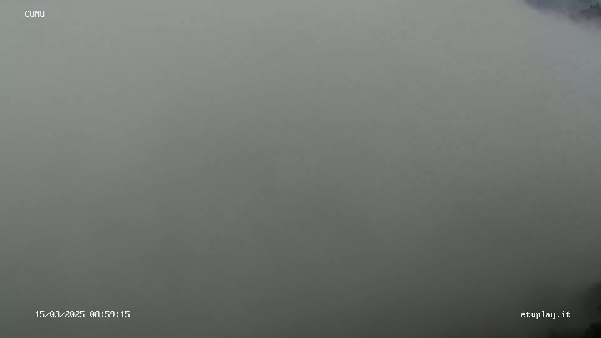 A very thick fog obscures the view.