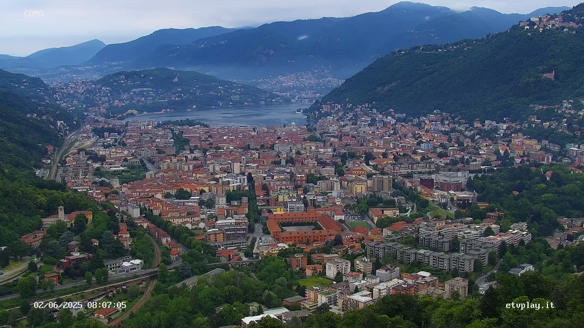 Como City & Lake Skyline Live Cam - Lombardy, Italy