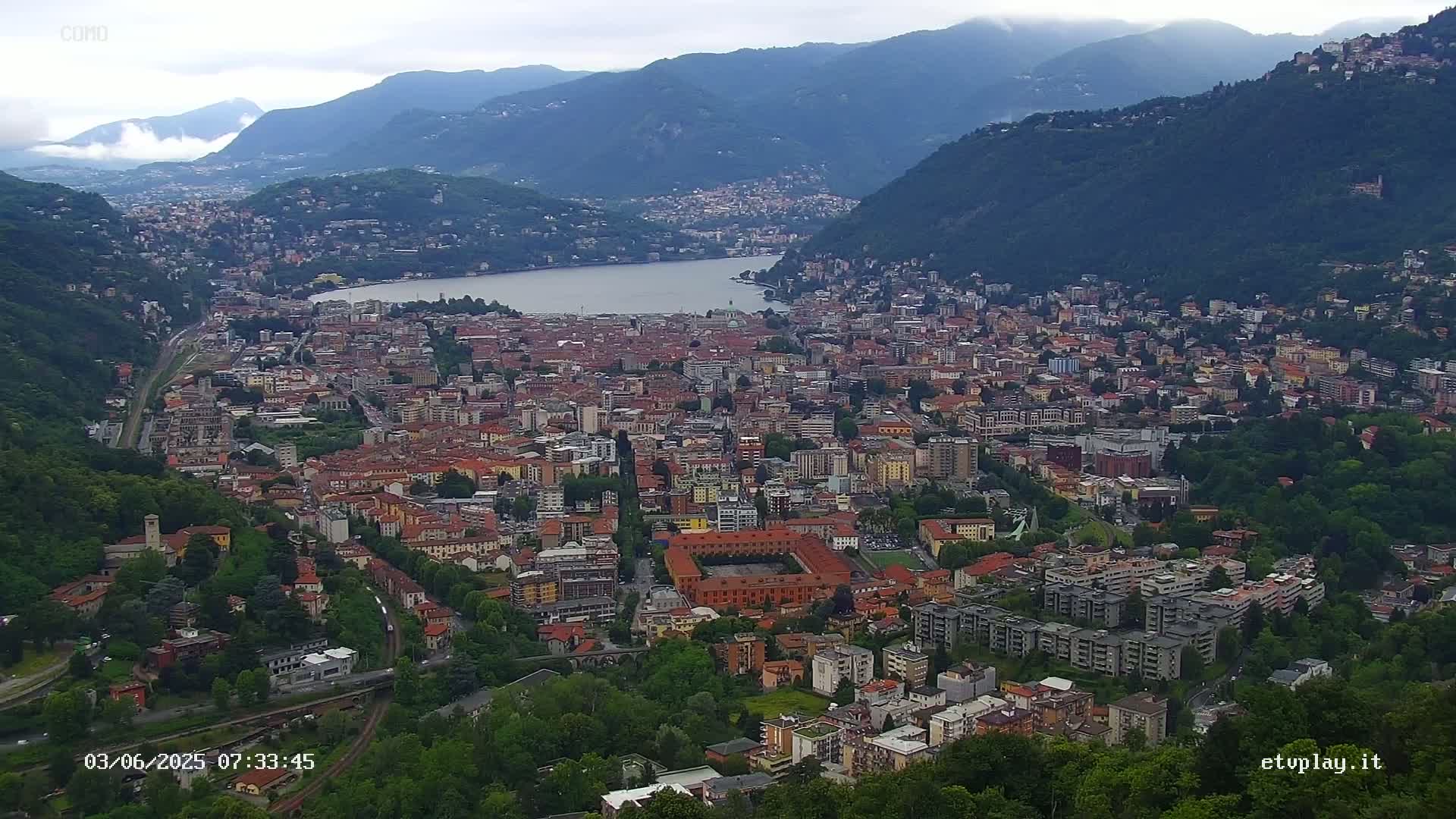 Como City & Lake Skyline Live Cam - Lombardy, Italy