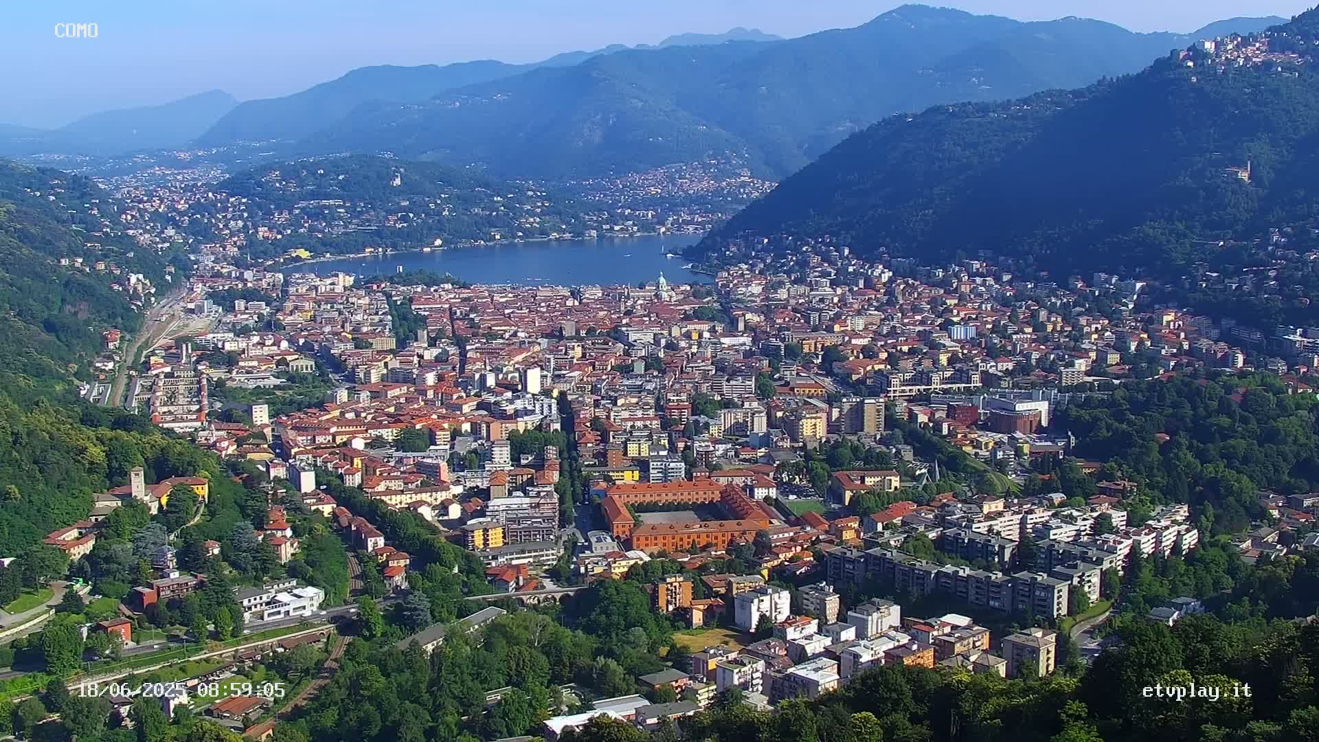 Como City & Lake Skyline Live Cam - Lombardy, Italy