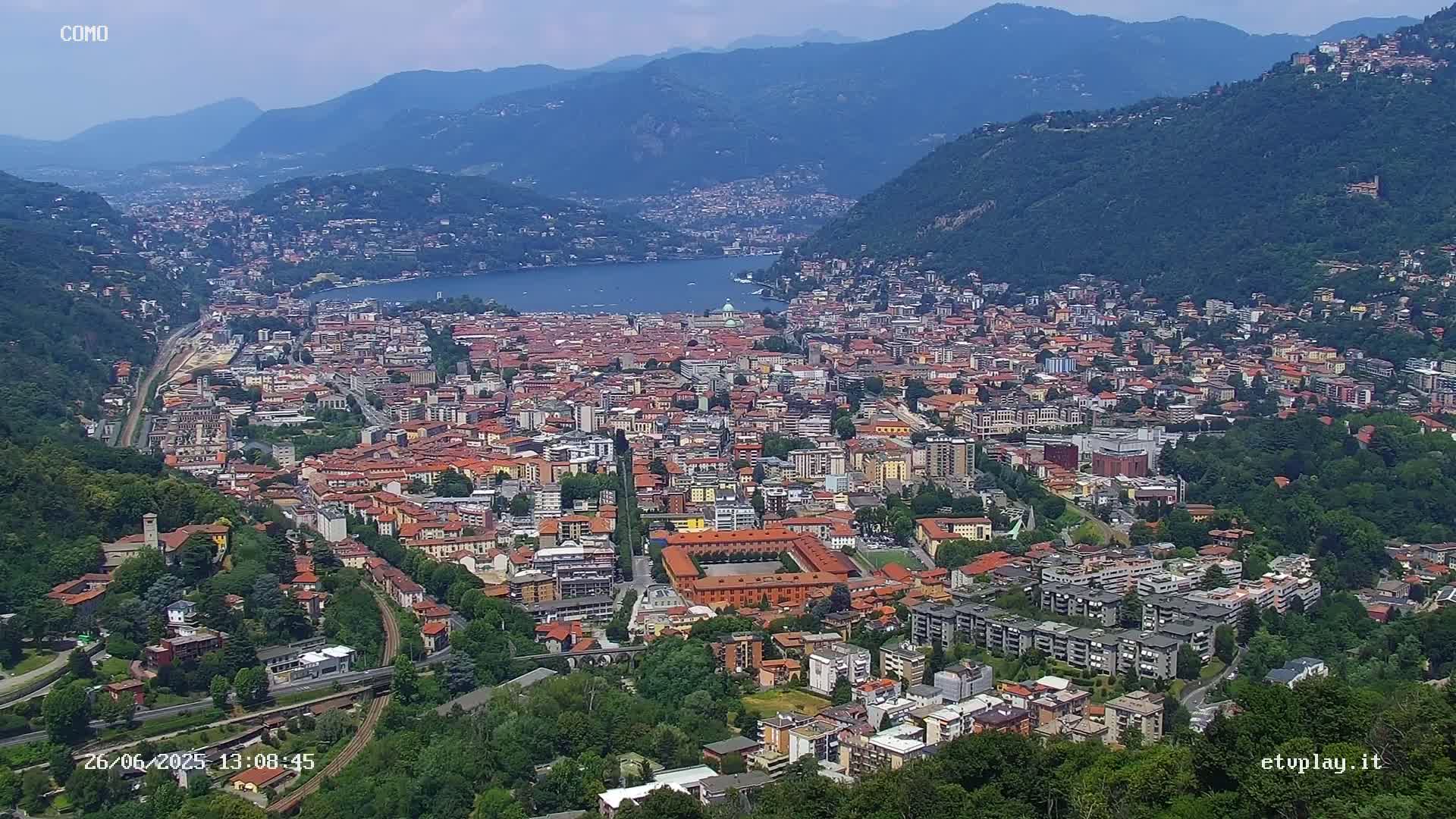 Como City & Lake Skyline Live Cam - Lombardy, Italy