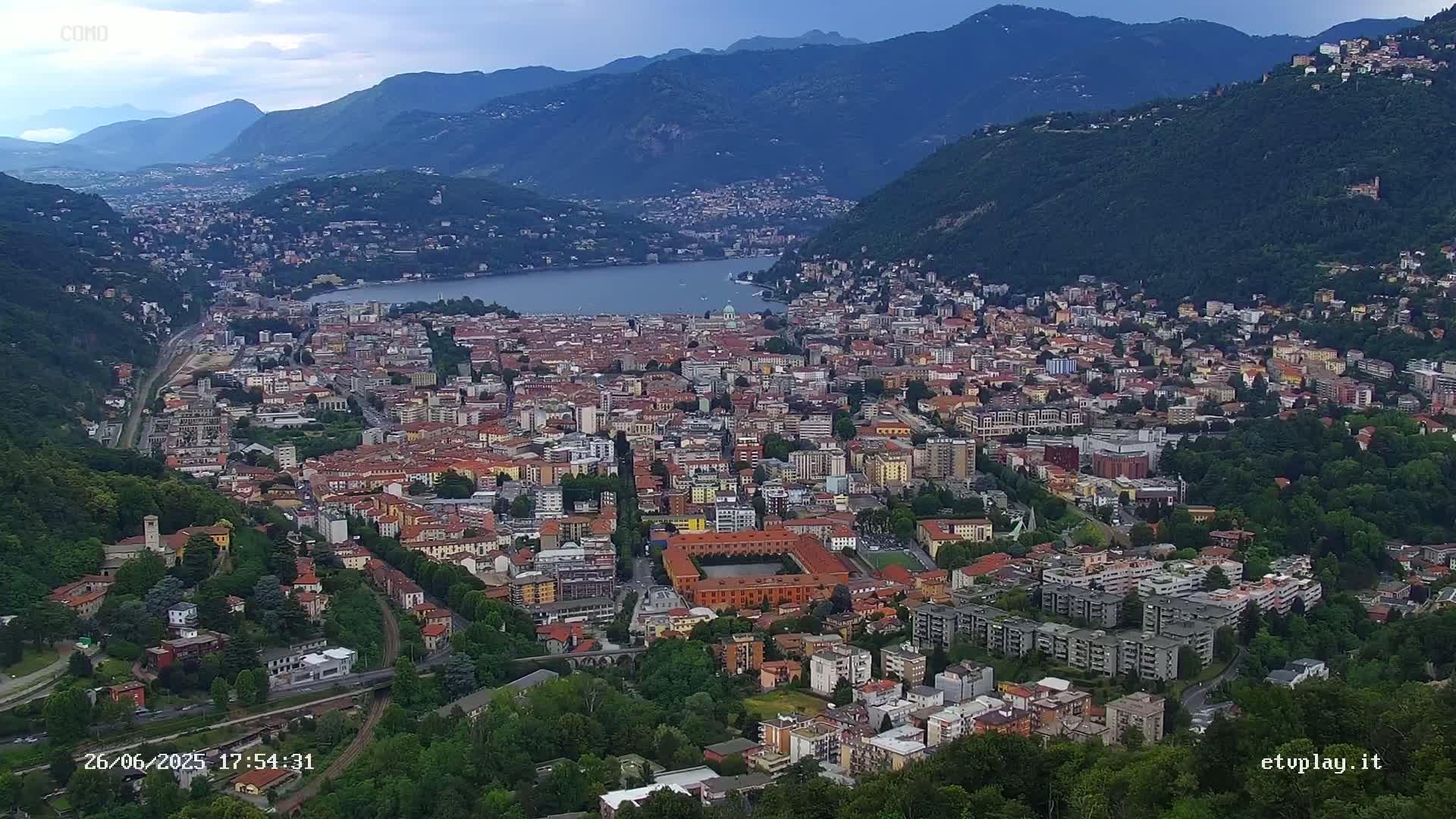 Como City & Lake Skyline Live Cam - Lombardy, Italy