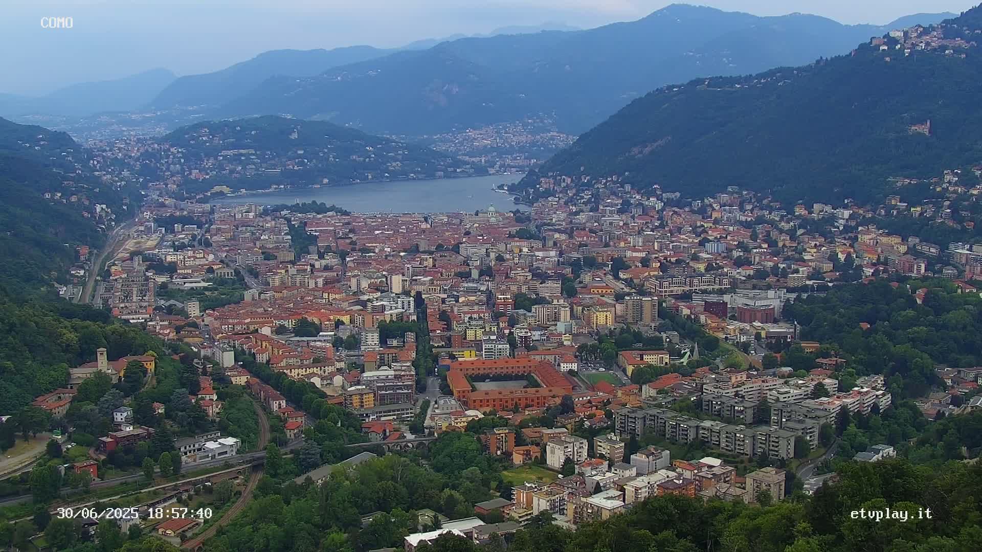 Como City & Lake Skyline Live Cam - Lombardy, Italy