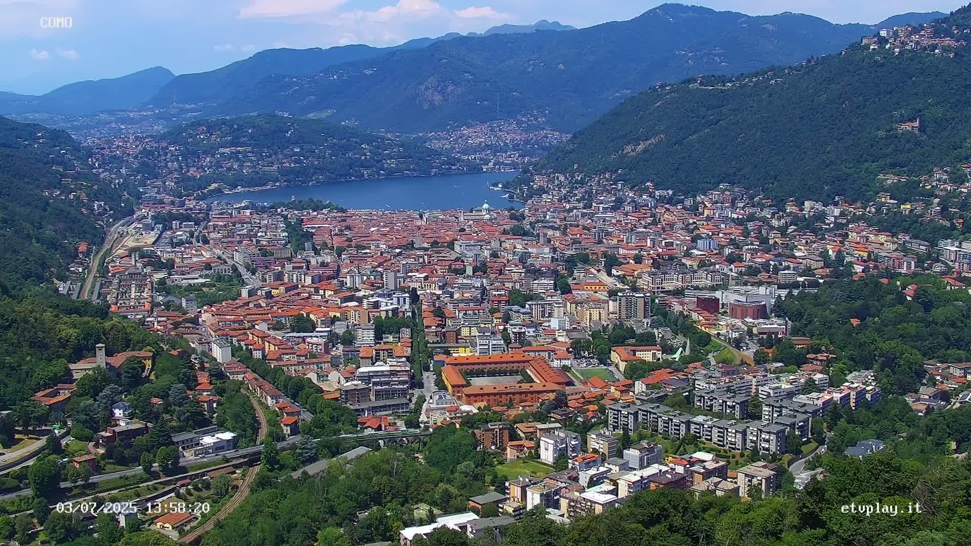Como City & Lake Skyline Live Cam - Lombardy, Italy