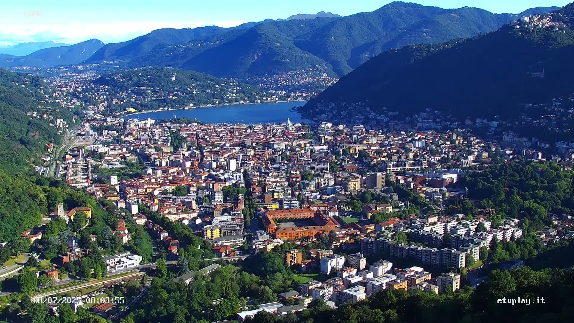 Como City & Lake Skyline Live Cam - Lombardy, Italy