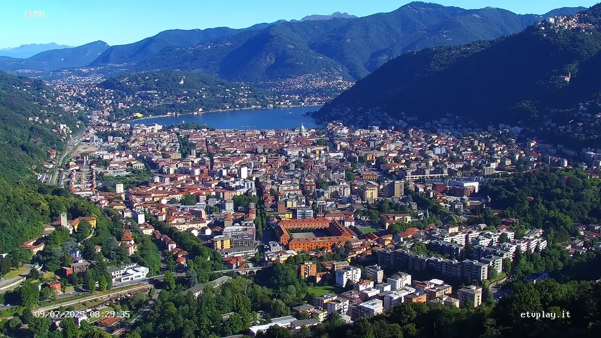 Como City & Lake Skyline Live Cam - Lombardy, Italy