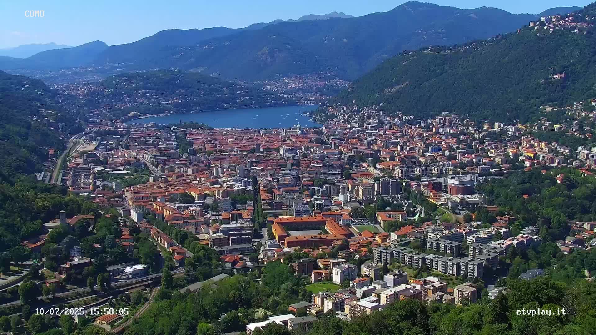 Como City & Lake Skyline Live Cam - Lombardy, Italy