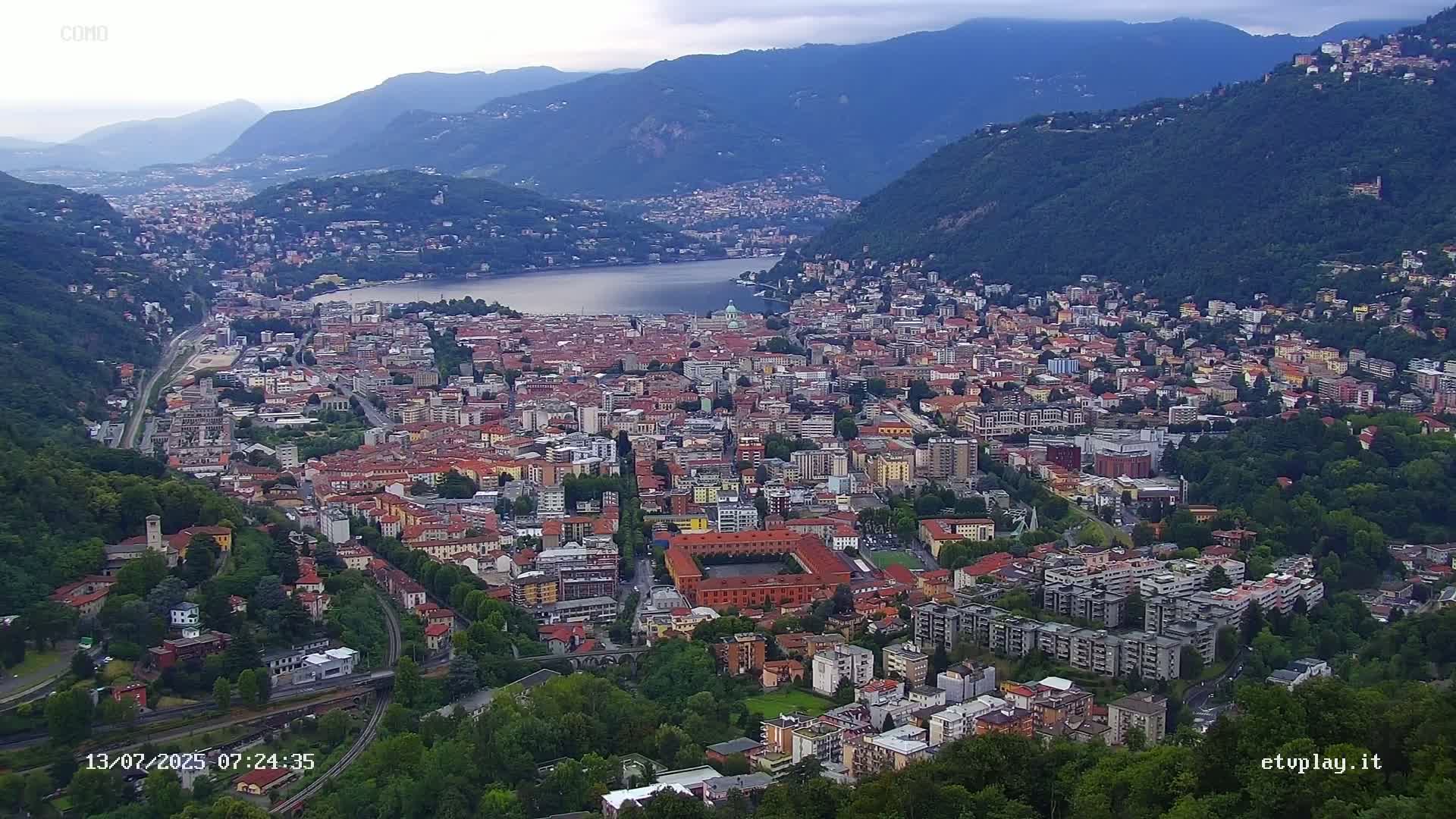 Como City & Lake Skyline Live Cam - Lombardy, Italy
